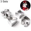 3 Sets Stainless Steel Poker Cookie Mold Playing Cards Cake Fondant Mold Spade Heart Biscuit Cutter