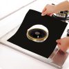 Gas Furnace Surface Ultra-thin Fibre Material Stovetop Protective Cleaning Pad, Size: 27*27cm, 0.2mm (Black)
