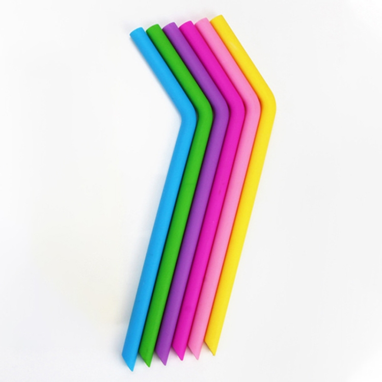 Food Grade Silicone Straws Cartoon Colorful Drink Tools, Slim Bend Pipe, Length: 25cm, Outer Diameter: 7.8mm, Inner Diameter: 5mm, Random Color Delivery
