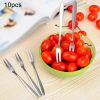 10 PCS Stainless Steel Fruit Fork Creative Environmental Small Fruit Prong