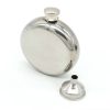 140mL(5oz) Men Mirror Handy Hip Flask Stainless Steel Portable Round Jug (With Small Funnel)(Silver)