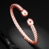 Europe and America Style Female Brass-plating Jewelry Rose Gold Garlic Magnetic Health Open Bracelet, Size: 8mm*17cm