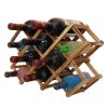 10 Bottles Racks Foldable Wine Stand Wooden Wine Holder Kitchen Bar Display Shelf