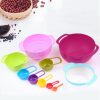 8 Pieces Set Creative Rainbow Salad Bowl Measuring Cup Measuring Spoon Kitchen Tools