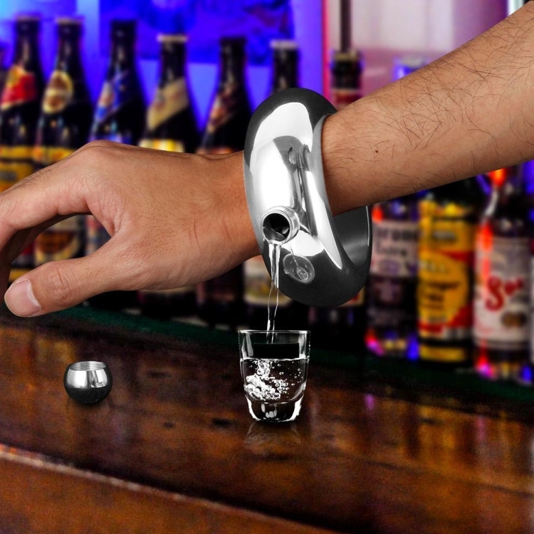 Fashion Creative 100ML Thickened Stainless Steel Bracelet Jug  3.5 Oz