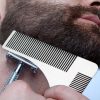 L Shaped Stainless Steel Beard Shaper Facial Hair Shaping Tool, Random Color Delivery