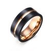 Europe and America Style Men Classic Ring Pure Tungsten Carbide Hand-brushed Rose Gold Plating Ring, Size: 9, Diameter: 19mm, Perimeter: 59.8mm