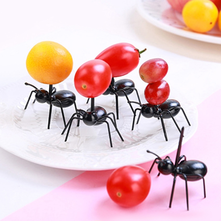 12pcs / Box Worker Ant Fruit Forks Snack Cake Dessert Tableware Home Kitchen Party Dinner Fruit Pick Kitchen Tool