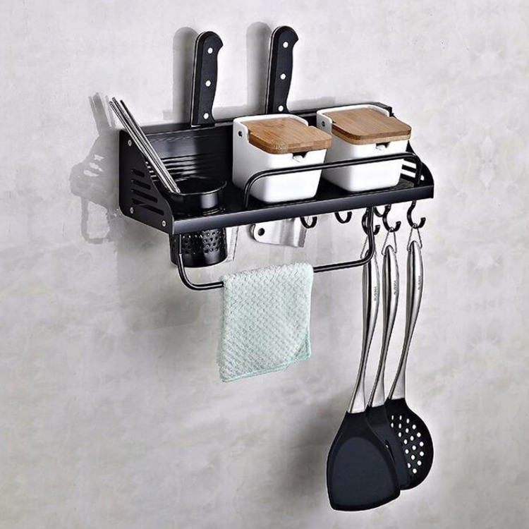 A Version 40cm 1 Cup Kitchen Multi-function Wall-mounted Condiment Holder Storage Rack