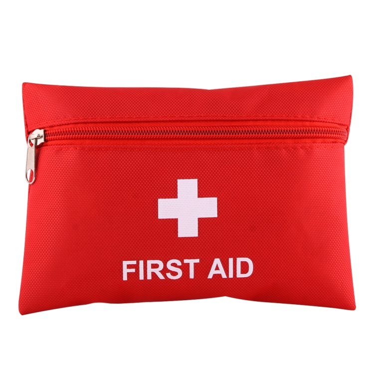 2 PCS Portable First Aid Kit with Bag, Includes Sanitizing Pads, Gauzes, Scissors,Band-aids and Tweezers, Random Color Delivery