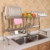 92cm Stainless Steel Kitchen Bowl Fruit Basket Dish Drain Rack Storage Holder, Standrad Version