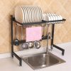 62cm Stainless Steel Kitchen Bowl Dish Drain Rack Storage Holder, Standrad Version