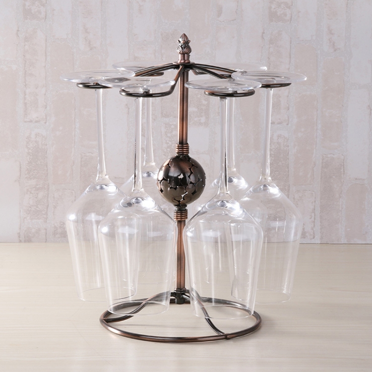 Iron Hanging Wine Glass Shelf Drain Rack Pearl Shape Cup Holder