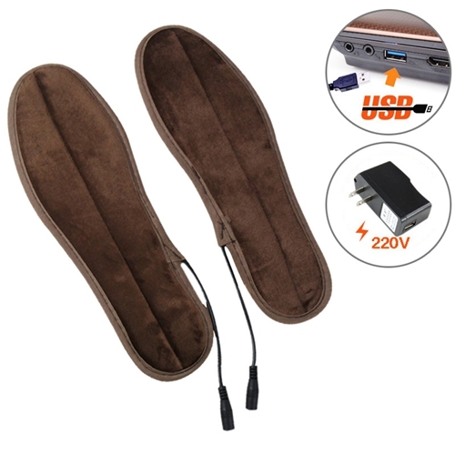 USB Electric Powered Heated Insoles Keep Feet Warm Pad with USB Cable & Power Adapter, Size: 39-40 yard