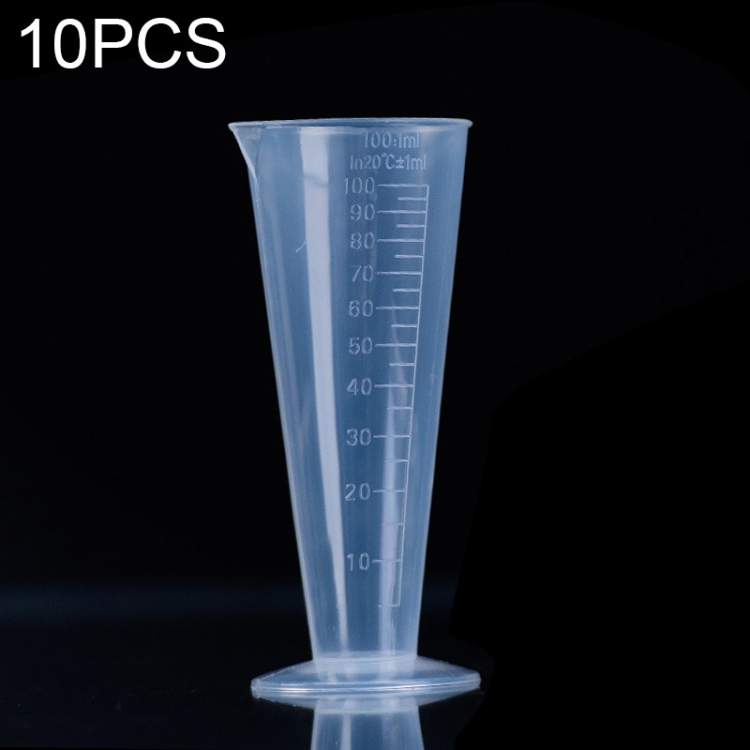 10 PCS 100ml Food Grade PP Plastic Flask Digital Cone Measuring Cup Cylinder Scale Measure Glass Lab Laboratory Tools
