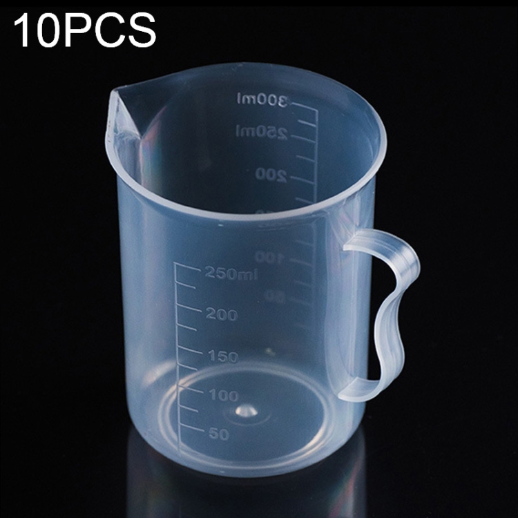 10 PCS 250ml Food Grade PP Plastic Flask Digital Measuring Cup Cylinder Scale Measure Glass Lab Laboratory Tools