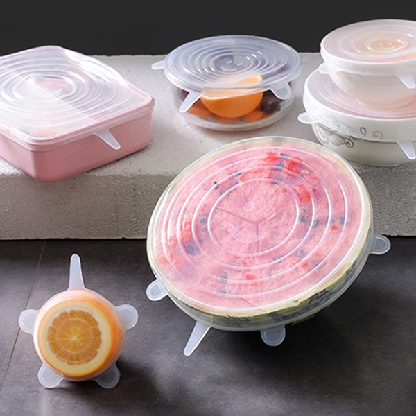 6 PCS / Set Food Grade Silicone Sealing Lids Fresh Keeping Covers