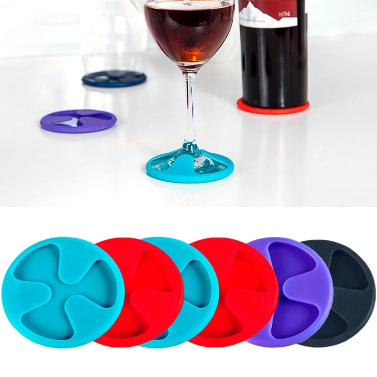 Anti-slip Silicone Red Wine & Tea & Coffee Cup Mat / Cup Lid, Random Color Delivery