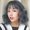 Air Bangs Age Reduction Short Curls Hair Wig Headgear for Women