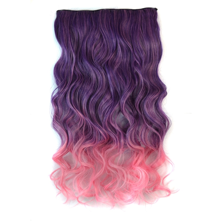 One-piece Seamless Hair Extension Piece Color Gradient Large Wave Long Curling Clip Type Hairpiece