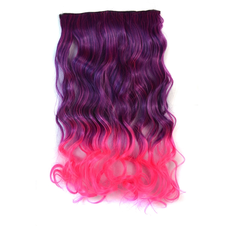 One-piece Seamless Hair Extension Piece Color Gradient Large Wave Long Curling Clip Type Hairpiece