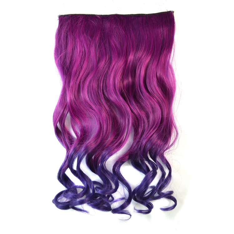 One-piece Seamless Hair Extension Piece Color Gradient Large Wave Long Curling Clip Type Hairpiece