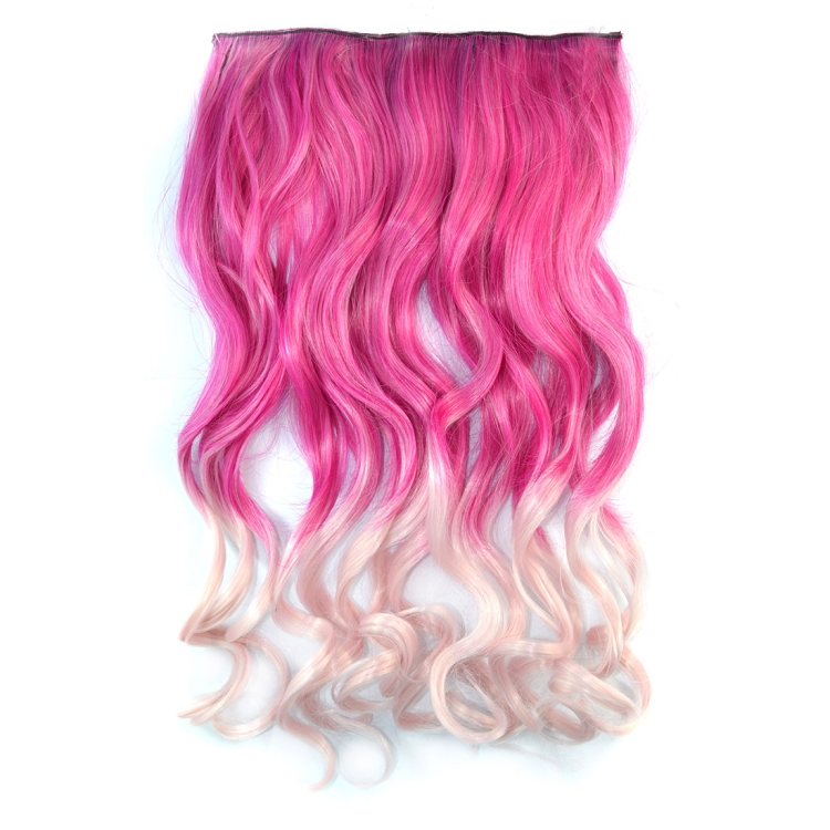 One-piece Seamless Hair Extension Piece Color Gradient Large Wave Long Curling Clip Type Hairpiece