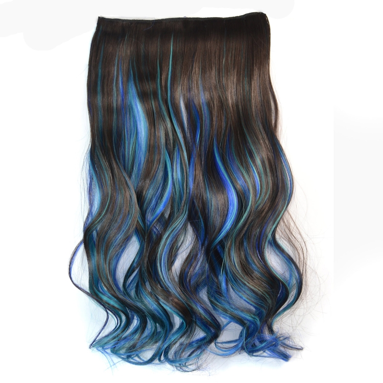 One-piece Seamless Hair Extension Piece Color Gradient Large Wave Long Curling Clip Type Hairpiece