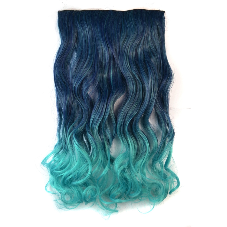 One-piece Seamless Hair Extension Piece Color Gradient Large Wave Long Curling Clip Type Hairpiece