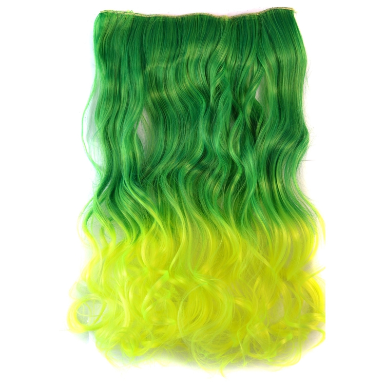 One-piece Seamless Hair Extension Piece Color Gradient Large Wave Long Curling Clip Type Hairpiece