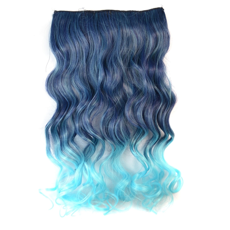 One-piece Seamless Hair Extension Piece Color Gradient Large Wave Long Curling Clip Type Hairpiece