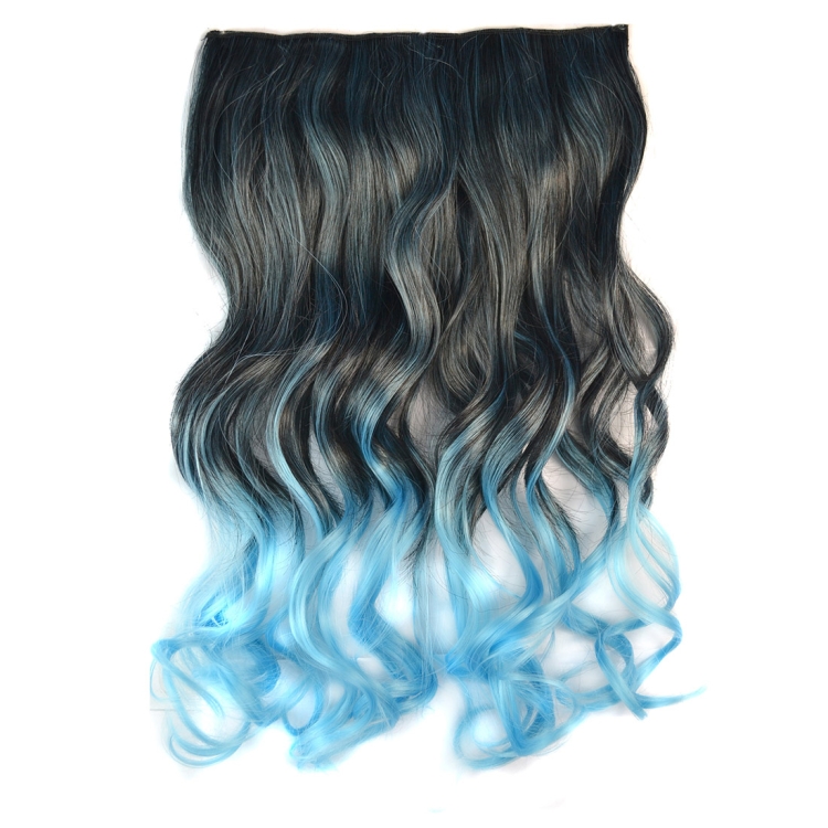 One-piece Seamless Hair Extension Piece Color Gradient Large Wave Long Curling Clip Type Hairpiece