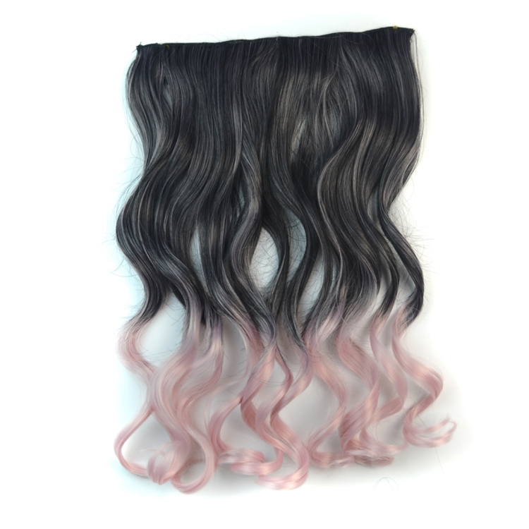 One-piece Seamless Hair Extension Piece Color Gradient Large Wave Long Curling Clip Type Hairpiece