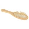 Natural Wooden Massage Hair Comb with Rubber Base & Wooden Brush, Size: Small