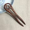 Classical sandalwood tassel hairpin-U-shaped Carving + Gift Box, Gift Box Colors Are Random