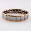 Fashion Stainless Steel Germanium Magnetic Health Bracelet Titanium Steel Jewelry，US Size:9, Diameter:6cm,Perimeter:19 cm(gold+silver 19.5×1.3cm)