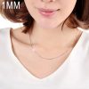 1MM Personality Fashion Silver Plated Snake Bone Chain(Silver length:18 inch)
