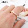 Simple Stylish Ladies Full Rhinestone Twist Modelling Ring(US Size:6)