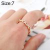 Simple Stylish Ladies Full Rhinestone Twist Modelling Ring(US Size:7)