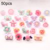 50 PCS Children Cute Cartoon Resin Flower Animal Heart Bow-knot Ring, Frosted Surface