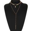 Simple Sexy Handmade Sequins Star Tassels Circle Clavicle Chain Long Pendant Double-layer Chain