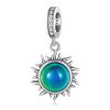 SCC2005-CF Sterling Silver S925 Zircon DIY Sun Shape Mood Stone Pendant Decoration