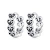 SCE1613 Sterling Silver S925 Black Heart Shape Earrings
