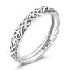 SCR776-10 Sterling Silver S925 Vintage Embossed Pattern Ring
