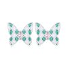 SCE1610 Sterling Silver S925 White Gold Plated Zircon Rhombus Spot Butterfly Stud Earrings