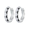 Sterling Silver S925 White Gold Plated Fashion Rhombus Earrings