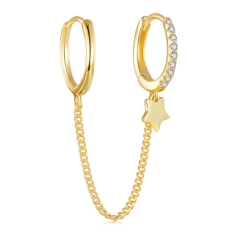 Sterling Silver S925 Zircon Fashion Star Earrings