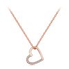 SCN347-B Sterling Silver S925 Zircon Simple Fashion Hollow Heart Shape Necklace