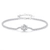 MSB006 Sterling Silver S925 White Gold Plated Moissanite Fashion Bracelet