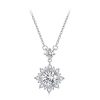 MSN017 Sterling Silver S925 Platinum Plated Zircon Simple Light Luxury Necklace